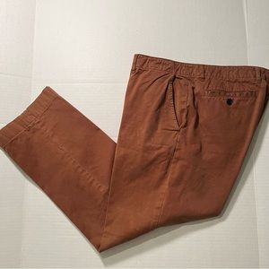 Billy Reid RUST Brown Pants Chinos 36Wx28 Cotton Peru Flat Front